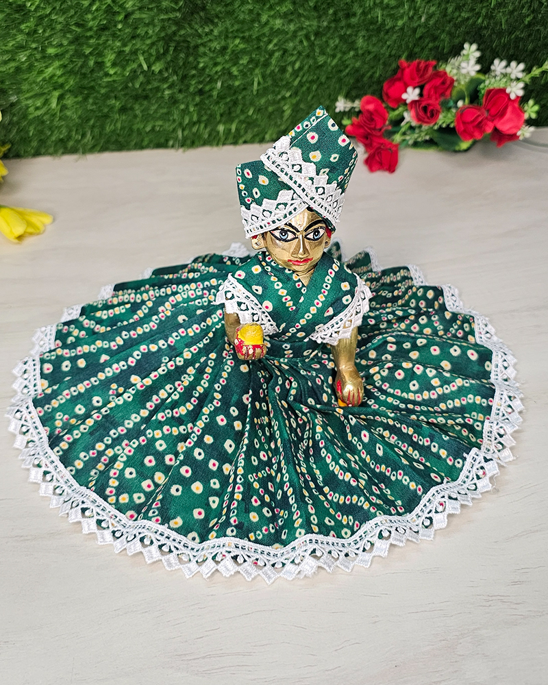 Bandhani Print Green Gopal Dress