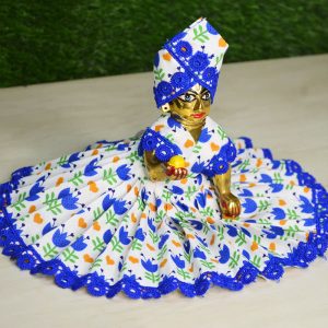 Blue Flower Print Cotton Dress