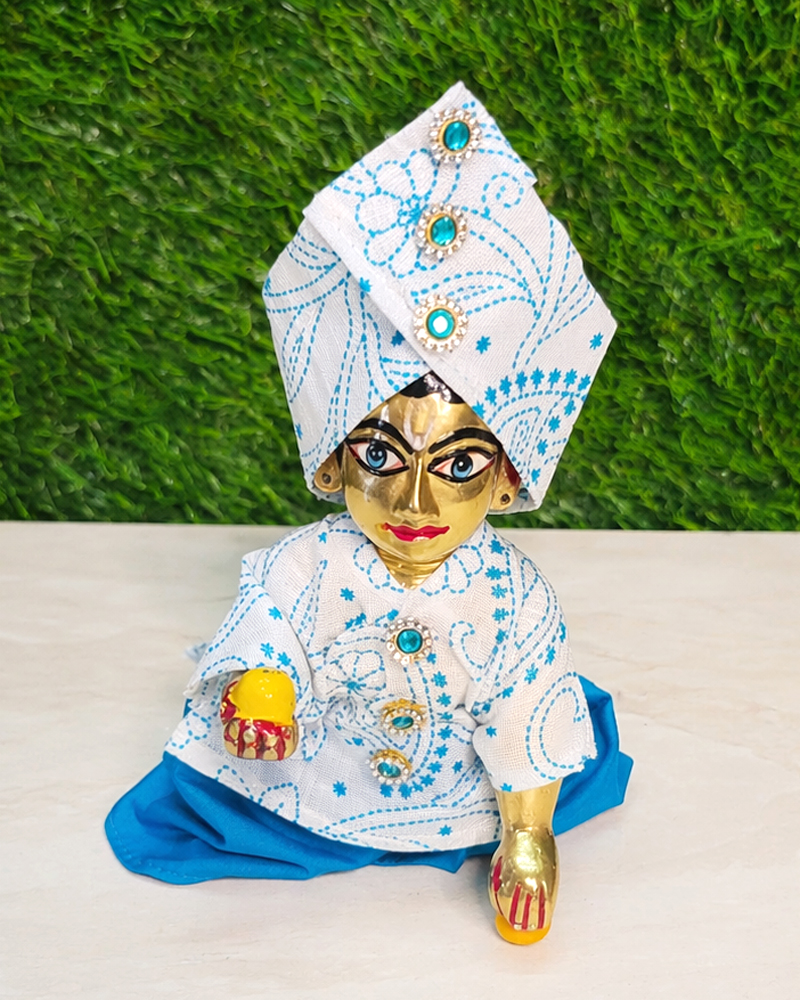 Blue Pant Shirt Set With Turban Kanha Ji