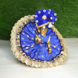 Embroidered Blue Heavy Dress Laddu Gopal