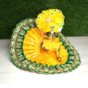 Emerald Green Designer Dress For Laddu Gopal