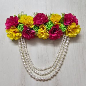 Flower Mala With Pearl Layer Mandir