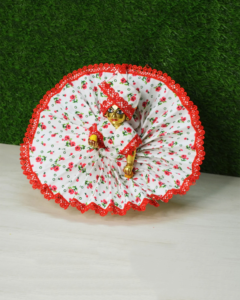 Flower Printed Cotton Dress Laddu Gopal