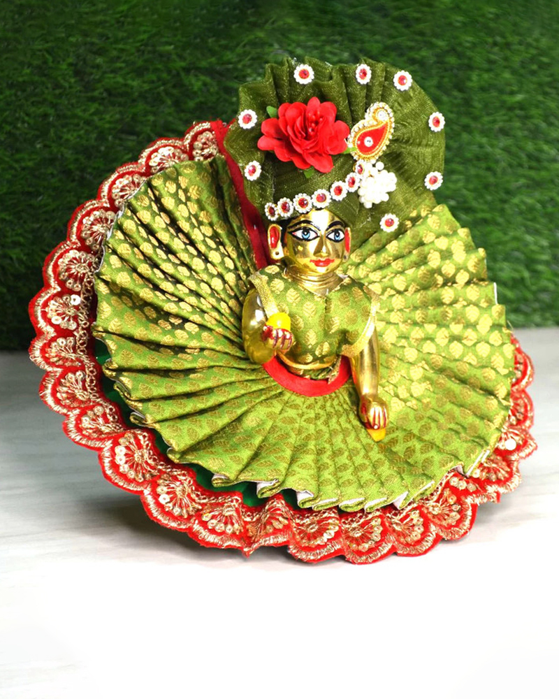 Forest Green Exclusive Heavy Dress For Gopal