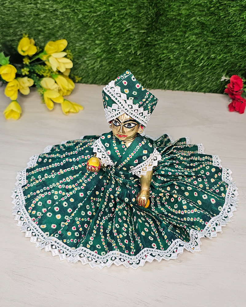 Green Bandhani Dress Kanha