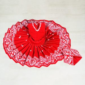 Hand Painted Pink Cotton Dress Detail