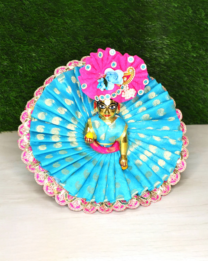 Kanha Ji Cyan Royal Dress With Embroidery
