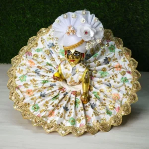 Kanha Ji Golden Floral Royal Dress