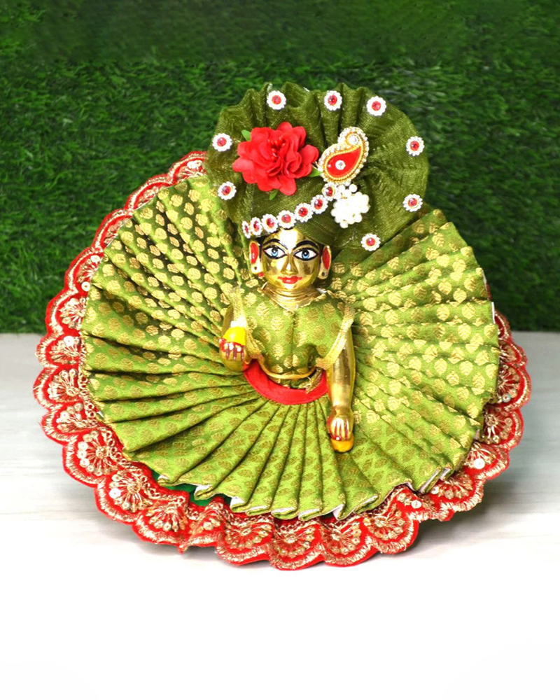 Laddu Gopal Moss Green Exclusive Body Print Dress