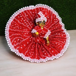 Laddu Gopal Red Badhni Dress