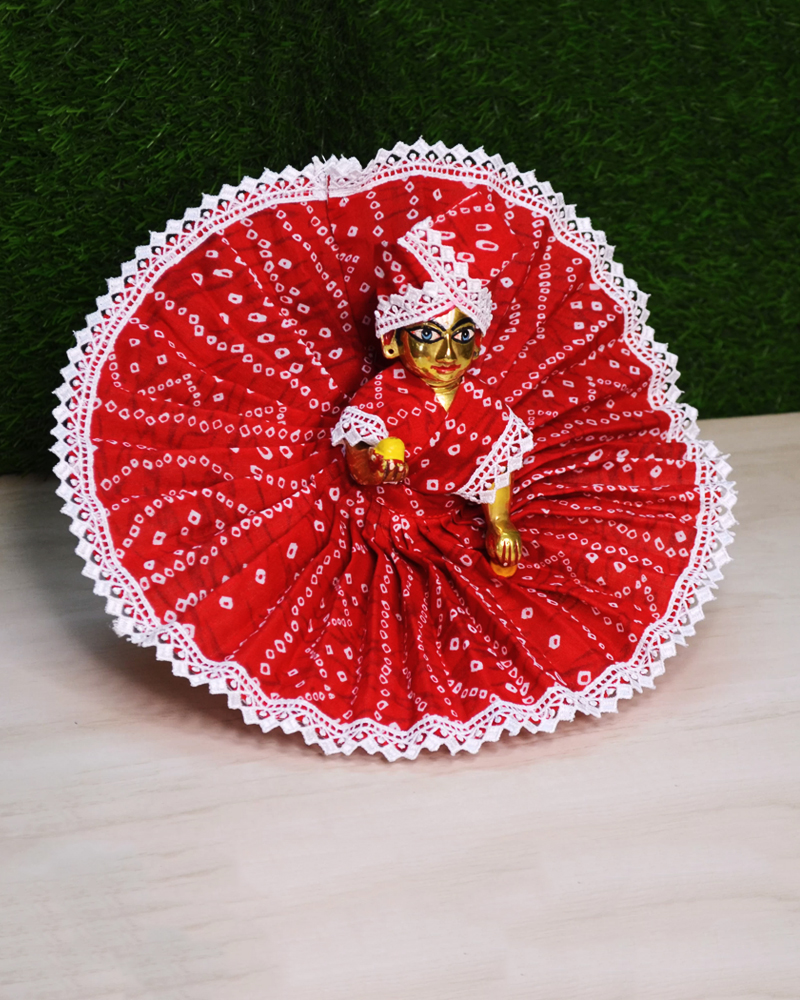 Laddu Gopal Red Badhni Dress