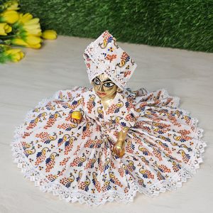 Laddu Gopal White Peacock Dress For Side View