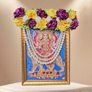 Purple Yellow White Flower Mukut Mala For Gopal