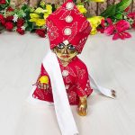 Red Bandhani Dhoti Kurta Laddu Gopal