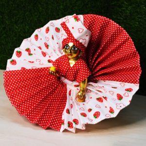 Red Cotton Dress Strawberry Design