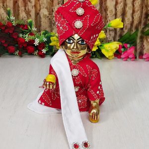Red Dress With White Patka Kanha Ji