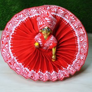 Red Hand Painted Cotton Dress Laddu Gopal