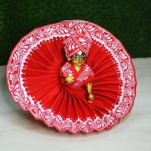Red Handmade Cotton Gopal Dress Side