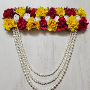 Red Yellow White Flower Layer Pearl Mala Laddu Gopal