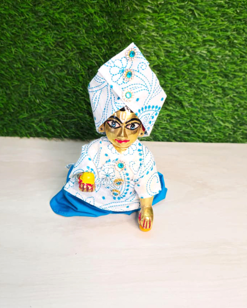 Sky Blue Bandhani Pant Shirt Laddu Gopal