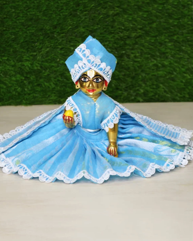 Sky Blue Jamdani Cotton Dress