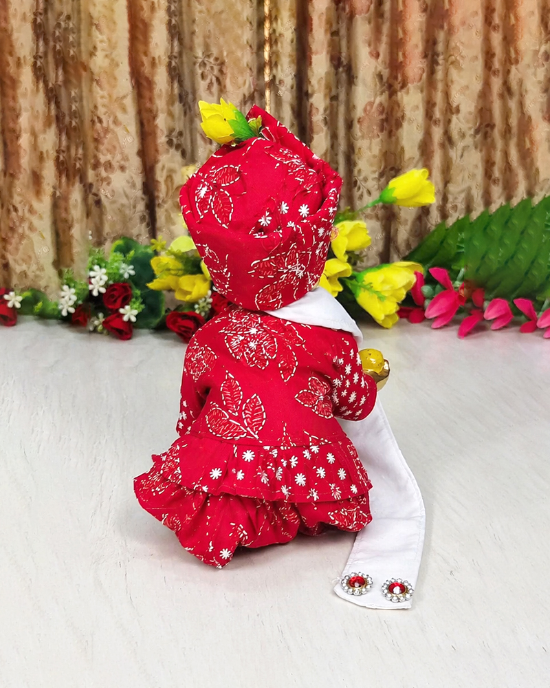 Traditional Red Dhoti Kurta Gopal