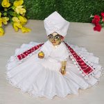 White Dress With Red Patka Kanha