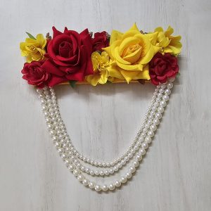 Ed Yellow Rose Pearl Mala Goddess Frame