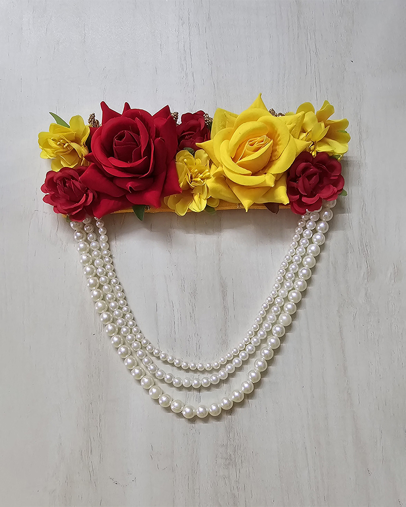 Ed Yellow Rose Pearl Mala Goddess Frame