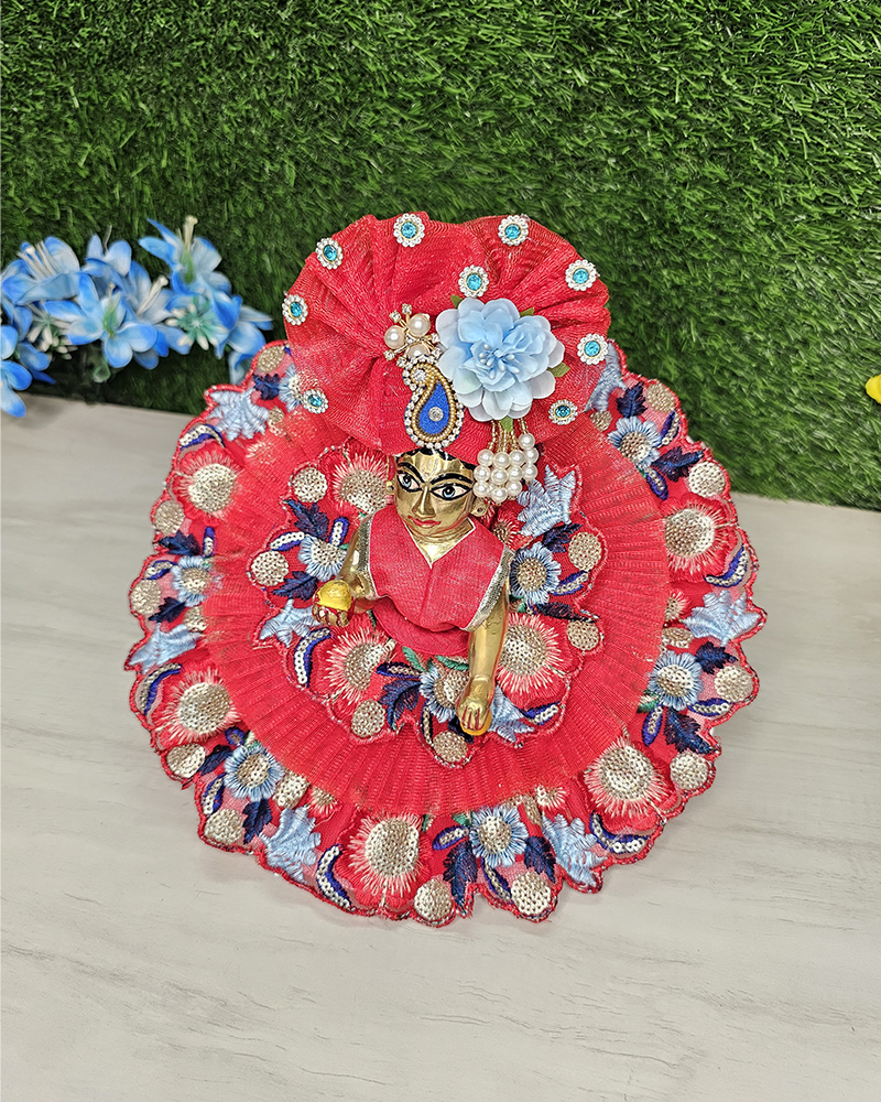 Royal Red Poshak Kanha Ji