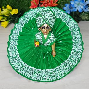 Green Colour Hand Painted Cotton Dress For Laddu Gopal Ji