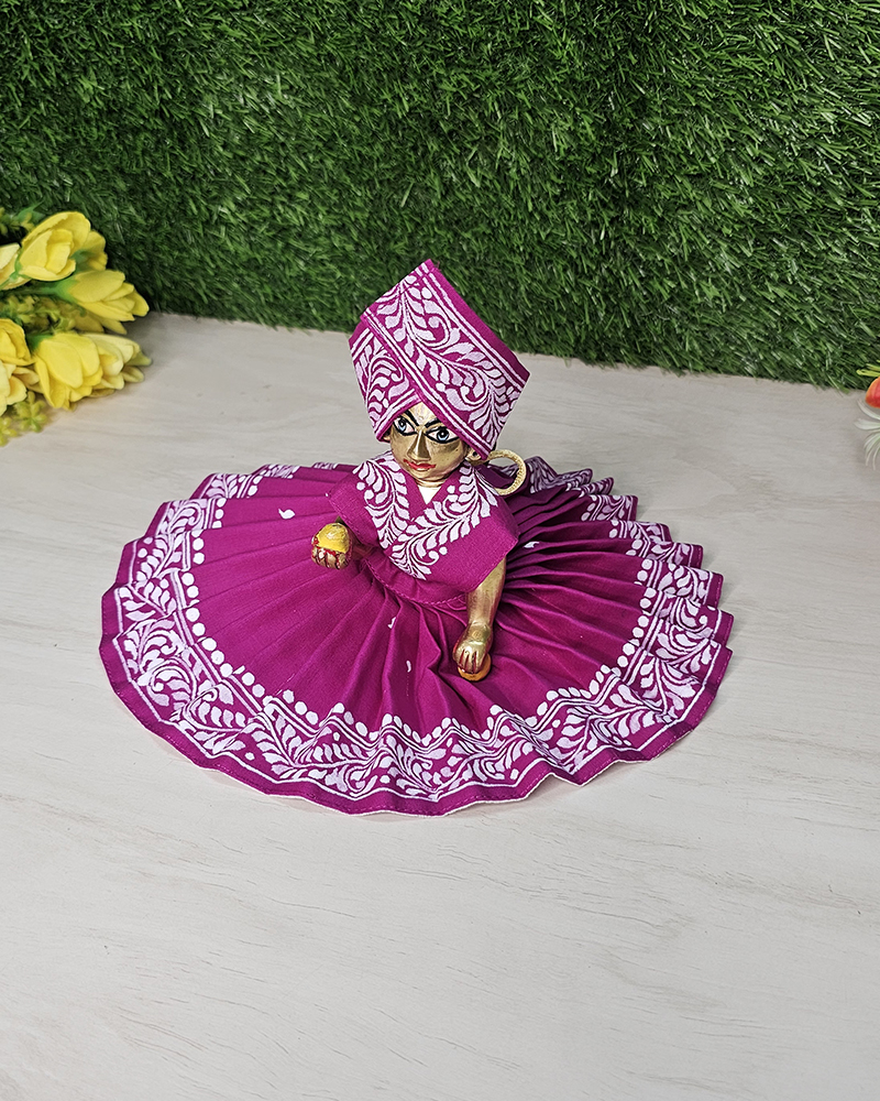Hand Painted Purple Poshak Kanha Ji