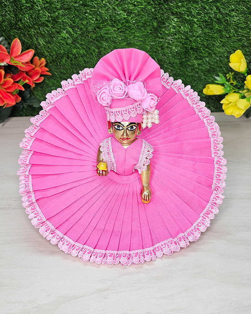 Light Pink Cotton Poshak Kanha Ji