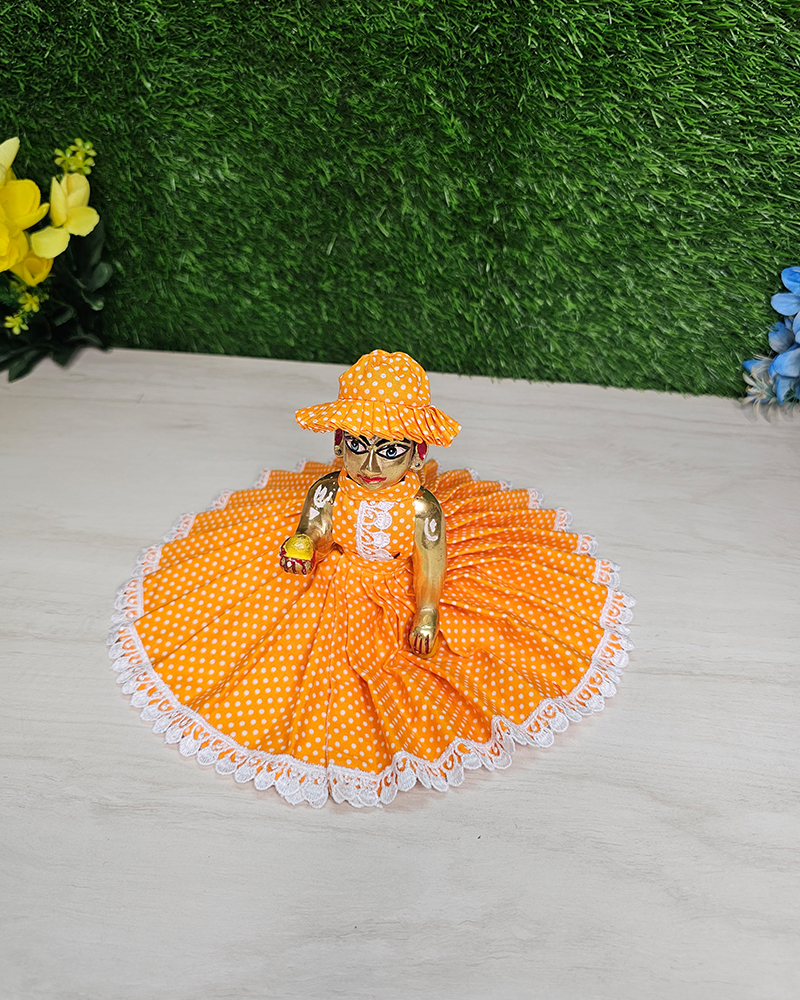 Traditional Orange Cotton Dress