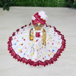 Traditional White Red Cotton Poshak
