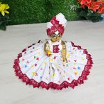 White Red Designer Cotton Dress