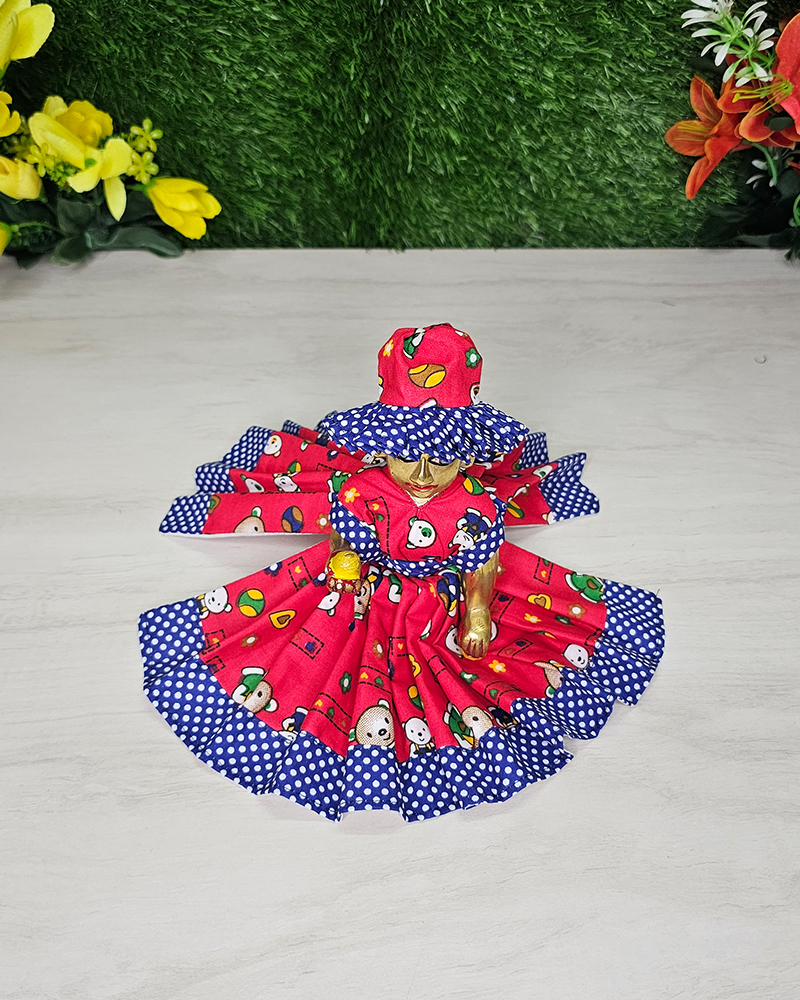 Cute Red Poshak For Thakur Ji