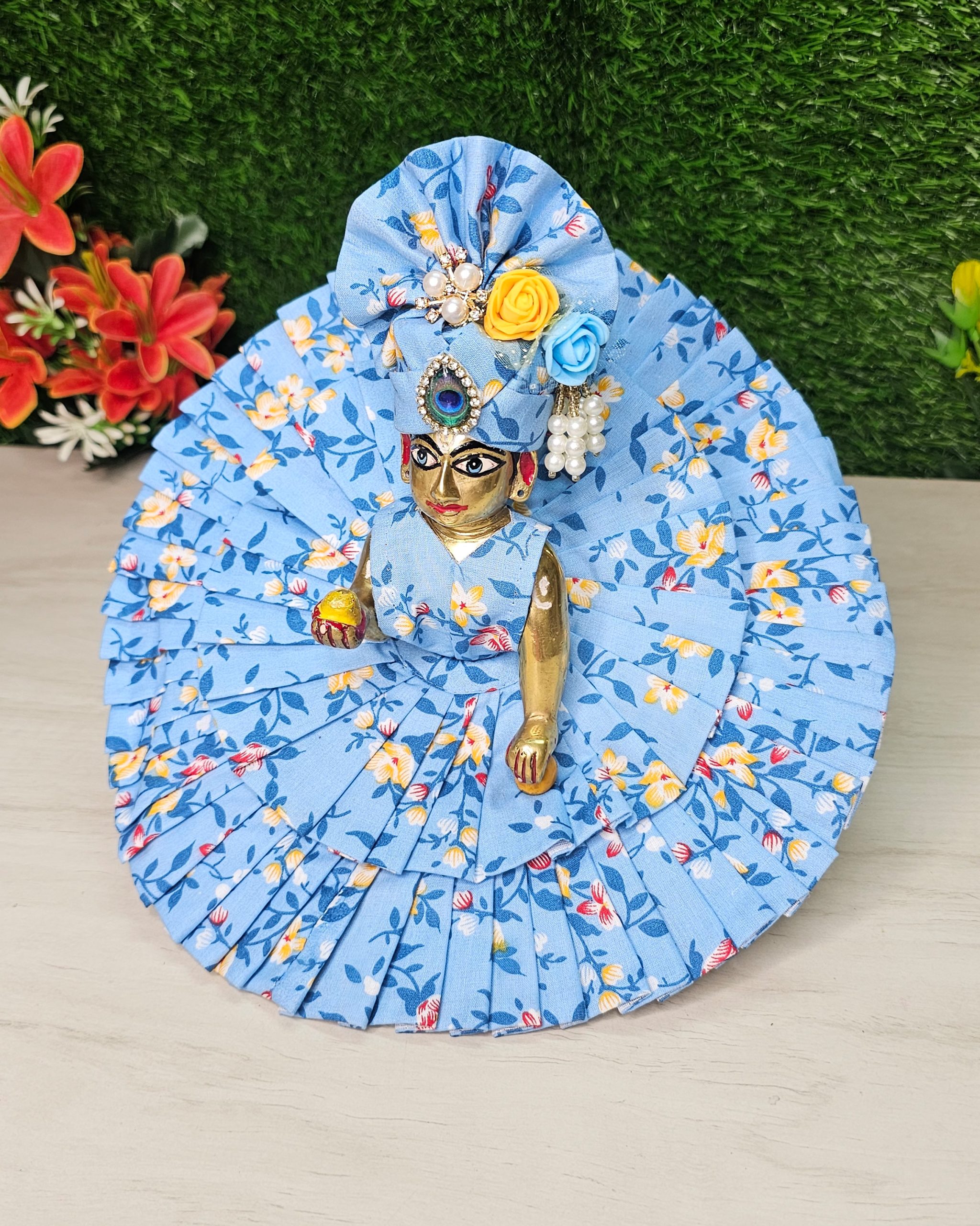 Royal Floral Print Dress For Bal Gopal