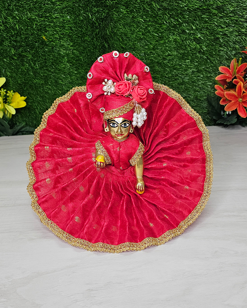 Traditional Red Designer Jamdani Dress