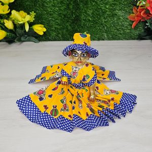 Yellow Designer Dress With Unique Hat