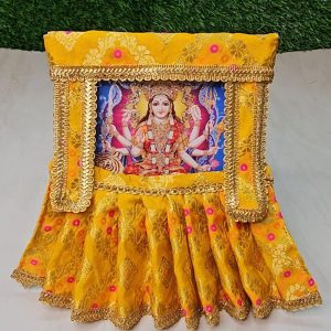 Yellow Photo Frame Poshak For Mata Rani