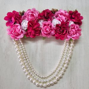Dark Light Pink Floral Garland For Goddess
