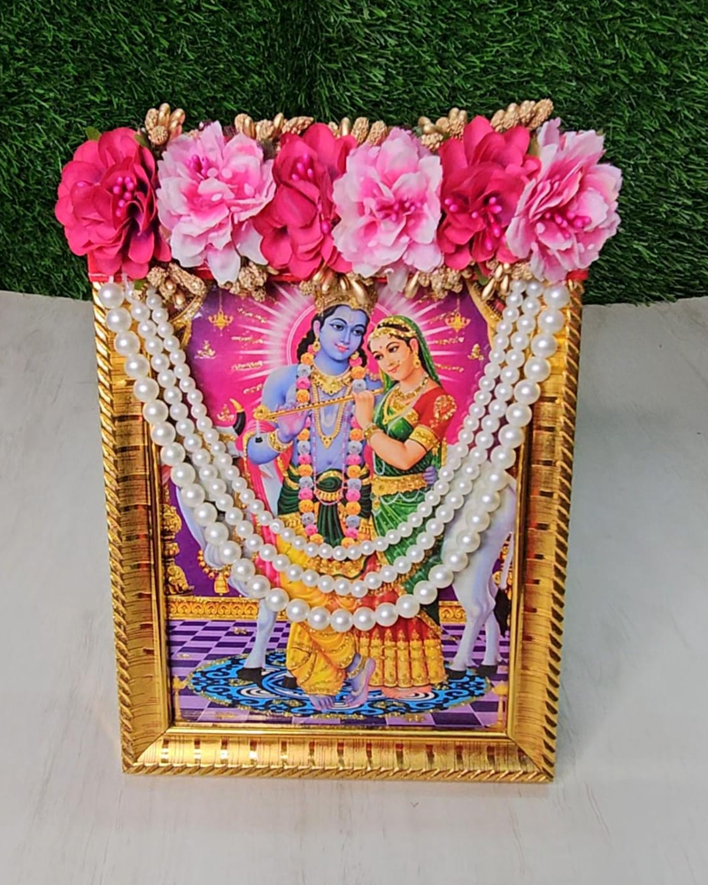 Premium Goddess Photo Frame Pearl Mala