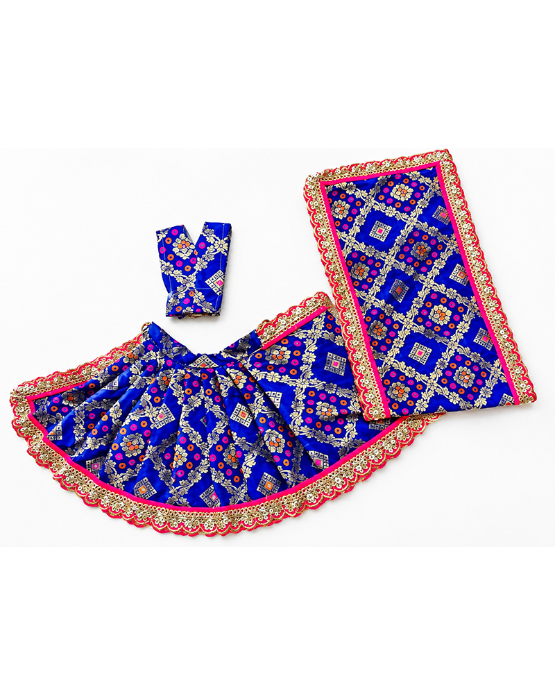 Blue Lehenga Saree Maa Durga