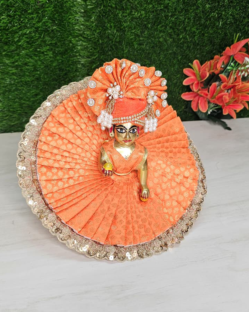 Orange Heavy Designer Laddu Gopal Dress