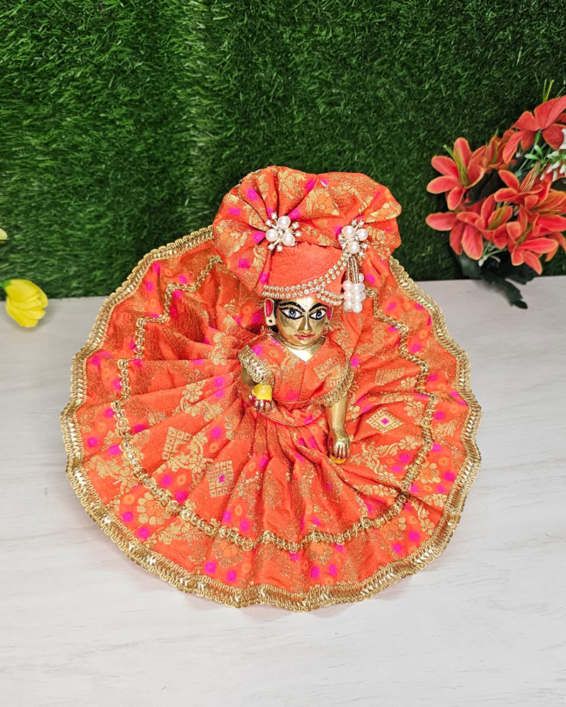 Orange Heavy Dress For Laddu Gopal