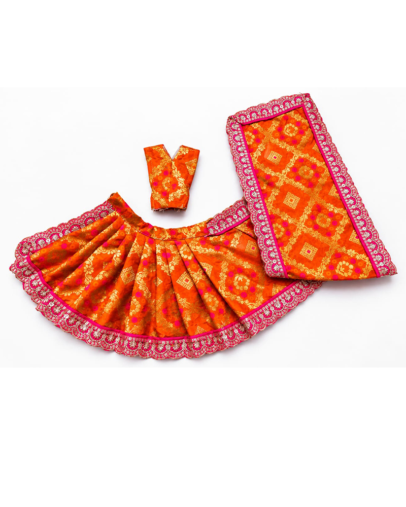 Orange Lehenga Saree Maa Lakshmi