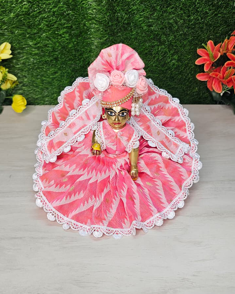 Pink Cotton Kanha Ji Dress