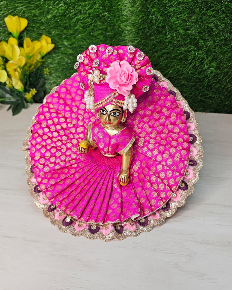 Pink Heavy Designer Laddu Gopal Dress