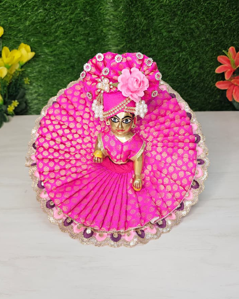 Pink Heavy Dress For Laddu Gopal